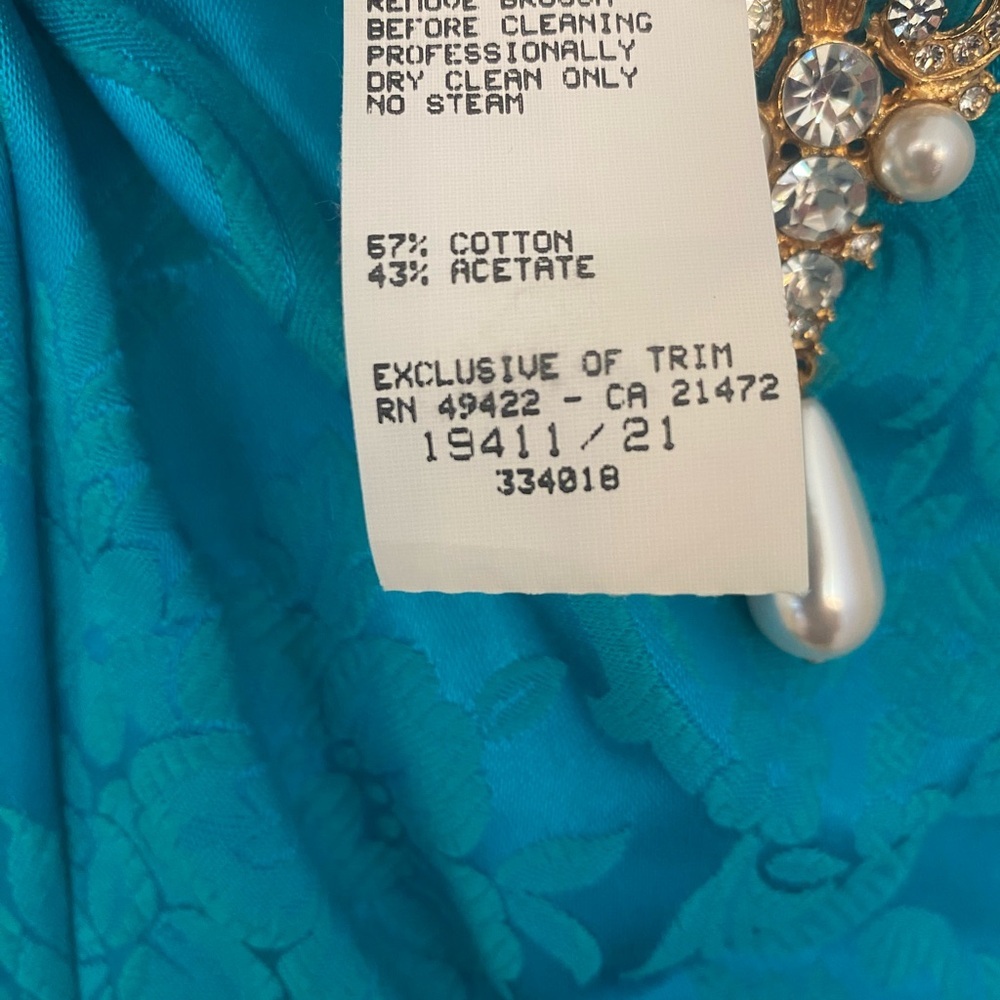 Scott McClintock Womens 1980s vintage Teal Formal Dress - Picture 9 of 9
